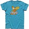 3styler T-Shirt Uomo Orso Yoghi - Yogi Bear 1 - Cartoons Anni 60 Shirt - Linea Classic - 100% Cotone 185 gr/mq (S, Azzurro)