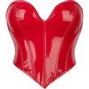 VIVICOLOR Top da Donna in Corsetto in PVC Reggiseno Corsetto in Pelle Nera Rossa con Lacci gotici in PU Lucido