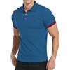 KUYIGO Polo da Uomo a Maniche Corte con Testa di Cervo, Ricamata, per Golf, Tennis, in Cotone, Taglie S-XXL, Blu Reale, S