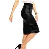 P&R DANCEWEAR LTD Gonna da donna formale a vita alta, effetto bagnato, in PVC, per ufficio, gonna longuette a matita, colore nero