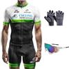HECLOK Completo Ciclismo Uomo - Maglia Manica Corta + Pantaloncini con Fondello - Abbigliamento Bici Strada e MTB - Tessuto Traspirante e Anti-Sudore - 4 Pezzi per Estate (Set-2,m)