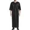 Musuly Caftano Uomo - Abito Musulmano Thobe Djellaba Kami (Nero, 3XL)