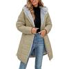 Yuson Girl Giubbotto Donna Invernale Parka Caldo Giacca con Cappuccio Imbottito Cappotto Ispessito Giacche Media Lugghezza Giacche Antivento Impermeabile Giaccone con Zip Tasche(Khaki, L)