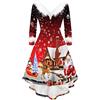 NaLatia Vestito Natalizio Donna Stampa Vestiti Abito Abbigliamento Eleganti Invernali Vintage Dance Party Curvy Stile Cocktail Abito
