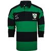 LIVE FOR RUGBY Camicia a Righe a Maniche Lunghe in Cotone Trifoglio Rugby (Verde/Blu