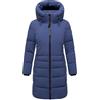Navahoo Cappotto lungo invernale da donna, caldo trapuntato con colletto alto e mezza fodera interna in pile, nebbia di luna XIV XS-4XL, Blu violetto, XS