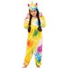 KAKU NANU Pigiama Intero Unicorno Bambina 2 a 10 Anni,Bambini con Cappuccio Flanella Unicorno Bambina Regalo