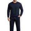 Generico Pigiama Caldo Cotone Uomo Interlock Garzato (Peso 200 gr Metro lineare) Pigiama Uomo Invernale Lungo, Pigiami 100% Made in Italy Disponibili dalla M alla 3XL (XXL, Amalfi Blu)