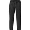 Ristohouse Pantalone da Cuoco 100% Cotone - Modello con Coulisse e Comodi Laccetti, Tre Tasche, Materiale Fresco e Resistente, Ideale per Il Lavoro (Gessato Nero, S)