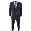 TruClothing.com Abito da Uomo 3 Pezzi Scacchi in Tweed Misto Lana Blu Marrone Anni '20 Gatsby - Blu Scuro 52