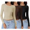 Ekouaer Base Layer Maglia Termica Donna Girocollo Intimo Termico Autunno Termico Top da Donna