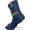 GAWILO Calzini da donna e da uomo in 100% puro cotone (6 paia) | calze spesse con elastico confortevole | rinforzati e traspiranti, Blu, 47-50