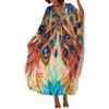 L-Peach Camicia da Notte Oversize da Donna Kaftan Bohemien Maxi Loungewear Abito da Spiaggia