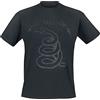 Metallica Black Snake Uomo T-Shirt Nero 100% Cotone Regular