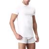 Intimitaly Set 2 Magliette Intime Uomo Cotone Elasticizzato Girocollo e Scollo V - T Shirt Basic Finissima Cuciture Piatte Intimo (2 Girocollo Bianche, 6/XL)