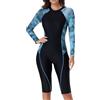 BEACHKINI Costume da Surf Intero da Donna,Maniche Lunghe,Pantaloni al Ginocchio,Nuovo Tessuto Elastico,Protezione UV