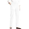 Generic Pantaloncini in corduroy da donna a vita alta da lavoro, pantaloni dritti a vita alta con coulisse elastica e tasche, bianco, M