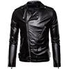 TDEOK Giacca in pelle da motociclista da uomo: ecopelle vintage alla moda casual bomber giacca di mezza stagione per motociclisti moto con colletto alto classico bomber di grandi dimensioni, Nero , S