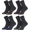 Piarini - Calzini Business senza elastico in cotone, unisex, confezione da 8 pezzi, nero, blu, diverse misure, anche in taglie forti fino alla taglia 50 Punta color antracite. 43-46 / 8 Paio