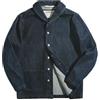 Generic NYSDM Risvolto Jeans Giacca Multi Tasche Cappotto Degli Uomini Vintage Deck Workwear Denim Camicie Vestiti di Modo Per Maschio, Jeans blu., XXL