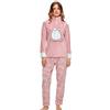 Infiore Pigiama Donna Pile Effetto Coral - Morbido e Felpato - Invernale (0815 Rosa, XL)