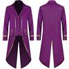 Eauptffy Costume da uomo medievale vittoriano cappotto gotico steampunk smoking vintage giacca cosplay frack blazer per Halloween carnevale festa uomo slim fit