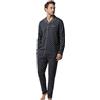 ADMAS Pigiama Uomo Invernale Art. 63770 in Cotone e Viscosa Blu Marino Camicia con Bottoni e Taschino e Pantaloni Lunghi (IT, Testo, XL, Regular, Regular, Blu Marino)