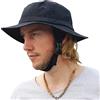 Huakunda Cappello da sole da uomo UPF50+ a tesa larga cappello da spiaggia ad asciugatura rapida all'aperto regolabile sottogola cappelli da pesca, Nero, taglia unica