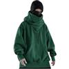 Udbeksid Felpa Ninja Uomo Oversize con Cappuccio Balaclava Passamontagna Hoodie Invernale Calda Morbida Y2K Streetwear Ampia Maniche Lunghe Casual