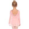 Beyove Bambini Vestiti Balletto 3-11 Anni Ragazze Vestito Balletto Manica Lunga Vestito Danza Cotone Balletto Body con Gonna in Chiffon Tütü Rose 160