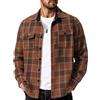 COOFANDY Camicia di flanella da uomo, a maniche lunghe, a quadretti, per il tempo libero, con tasca sul petto, camicia a quadri, vestibilità regolare, camicia da motociclista