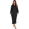 obaSeteck Vestaglia da donna con cappuccio e cerniera a maniche lunghe, abbigliamento da notte a lunghezza intera, con tasca, Z2, M