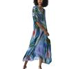 YOUKD Vestito Lungo Maxi da Spiaggia in Caftano Etnico Lungo Bohemien Cover Up Dress per Donna