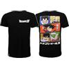 Dragon Ball Z T-Shirt con Il Retro Stampato e Rappresentante Vegeta, Krillin, Goku, Gohan e Piccolo - Prodotto con Licenza Ufficiale Tshirt Uomo DBZ, Nero , S