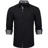 Enlision Camicia Uomo Elegante Manica Lunga Regular Fit Camicia Matrimonio Casual Camicie Classiche da Cerimonia Business con Tasca
