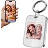 GUOMIS Portachiavi foto,Portachiavi personalizzato con foto,Portachiavi personalizzato,Regalo perfetto per anniversari di matrimonio, coppie, festività e compleanni (Bianco)