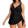 Generic Costume da Bagno Donna Curvy Tankini Bikini Mare Costumi da Bagno Taglie Forti Donna Abito Fluido con Orlo Asimmetrico con Incorporati Costumi Mestruali Costume
