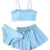 Generic Costumi da Bagno Ragazza 3 Pezzi Bikini Tuta Camisole Top con Coprire Pantaloncini da Spiaggia Bambini Nuoto Costume Gonna Stampata Surf Costumi da Bagno 8-15 Anni (Z03, 8-10 Years)
