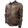 Aeronautica Militare Giubbino in pelle pilota PN0846 imbottito, da uomo, giacca, giubbotto Frecce Tricolori (IT, Testo, 3XL, Regular, Regular, Marrone)