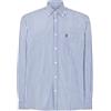 El Búho Nocturno Camicia Uomo Maniche Lunghe Popeline a Righe con Tasca Easy Iron Extra Soft, 50% Rayon derivato dal bambù, 50% Poliestere, Blu 0306, XL
