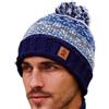 Pachamama Berretto da uomo in lana con pompon foderato a mano lavorato a mano classico Fairisle taglia unica fatto a mano extra caldo commercio equo e solidale