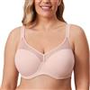 DELIMIRA Donna Reggiseno Taglie Forti con Ferretto Rosa Nudo 3E