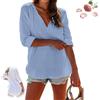 BnMvF Copricostume da Spiaggia con Cappuccio con Scollo a V da Donna - Top a Tunica in Garza di Cotone a Maniche Lunghe con Tasche, Costume da Bagno in Lino Leggero Copricostume (Blu,XL)