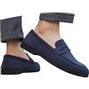 Generico Mocassini Uomo Eleganti 39-45 EU in Pelle Scarpe da Barca Primavera Estive Mocassino Slip-on Elegante Loafers Senza Lacci Casual Teacher Shoes Comode per Cerimonia, Lavoro e Uscire,Blu Scuro,41