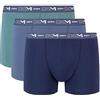 DIM Boxer in Cotone Elasticizzato Traspirante Supporto Ottimale Uomo x3, Verde Palma/Blu Arancio/Blu Denim, L