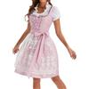 Generic Oktoberfest - Costume tradizionale bavarese da donna, vestito Dirndl tedesco, taglie forti, grembiule scozzese, carnevale, Halloween, cosplay, giochi di ruolo, vestito Dirndl a Quadri (S)