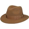 Borsalino Cappello in Lana Piemonte Traveller Donna/Uomo - Made Italy di Feltro con Nastro Grosgrain, Grosgrain Inverno Autunno/Inverno - 60 cm Marrone Chiaro