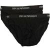 Emporio Armani Underwear 2-Pack Brief Pure Cotton, Mutande Uomo, Nero, S