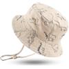 XIAOHAWANG Cappello da sole per neonati e bambini, con dinosauro, cappello alla pescatora, cappelli da spiaggia per bambini, Beige, 4-8 anni