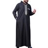 Vhersily Veste Musulmana Uomo Caftano Musulmano Vestita Ricamo Islamico Caftano Saudita Arabo Jubba Thobe Mogadiscio Abito da Preghiera con Cerniera Ramadan Taglie Forti Camicie Lunge per Matrimoni